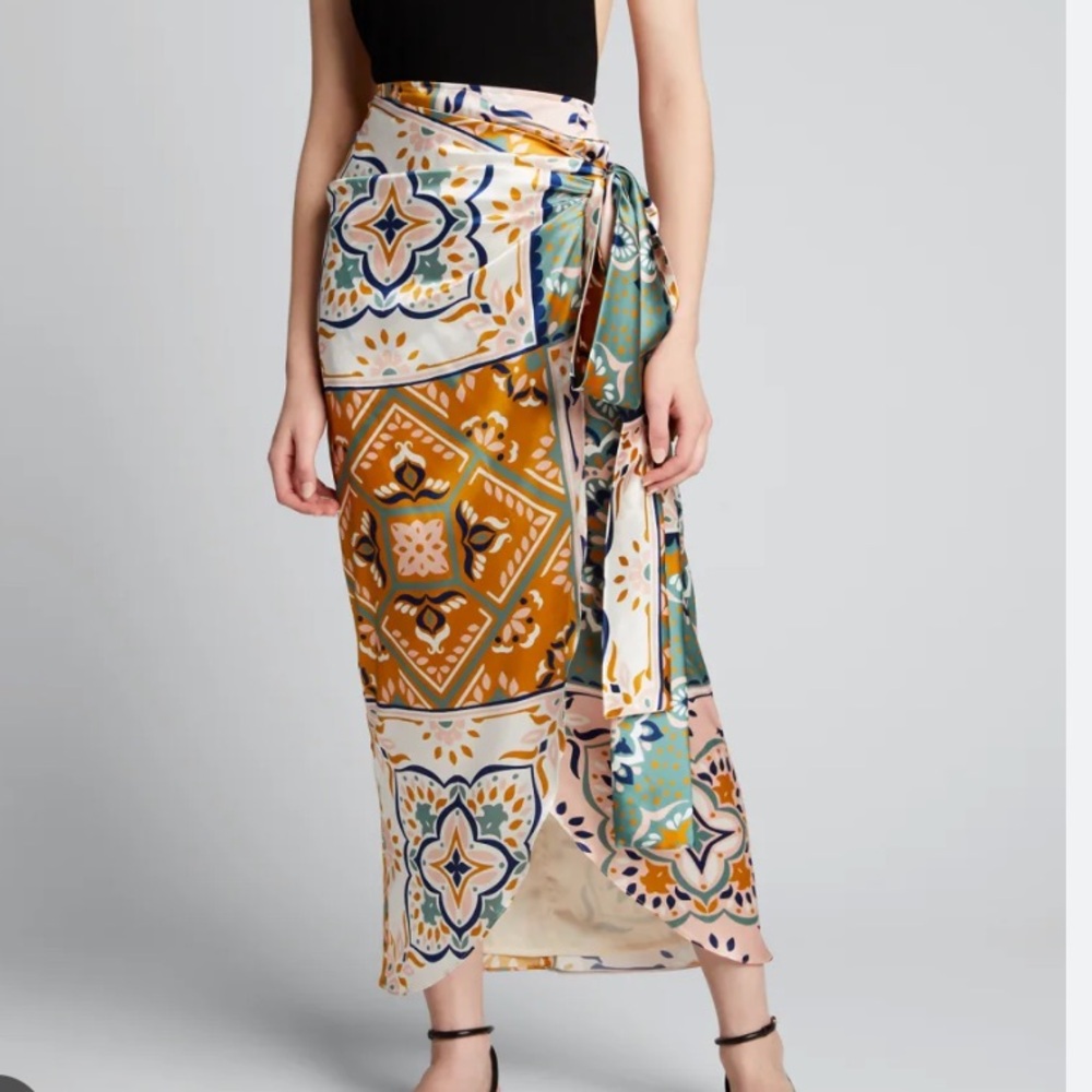 Silvia Tcherassi printed silk wrap skirt
